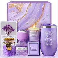 Panier-cadeau d'anniversaire de luxe pour elle, ensemble de bain relaxant à la lavande pour maman, femme, petite amie