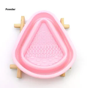Bol de nettoyage pour pinceaux de maquillage en silicone en forme de goutte d'eau, pliable, pour le séchage et le rangement des éponges de maquillage, nettoyage en profondeur des cosmétiques, vente en gros - Product Image 2