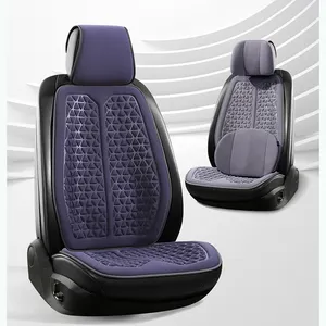 Fundas de asiento de coche Nuevo diseño Cojín de asiento de fibra de leche Cojín de cintura de seda Funda de asientos Almohada para el cuello