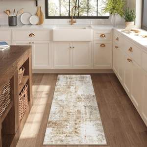 FMFUNCTEX Modern Abstract Neutral 2x5 <b>Runner</b> Rug Washable Brown Grey Low Pile Indoor Carpet for Entryway Laundry Living Room - Product Image 3