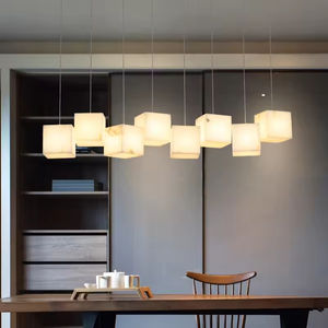 Lustre en marbre d'albâtre espagnol à hauteur réglable Zeal Lighting pour salle à manger - Product Image 1