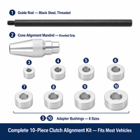 Kit d'outils d'alignement d'embrayage en acier au carbone robuste 10 pièces CIHOO – Outils automobiles professionnels pour la réparation universelle de voitures
