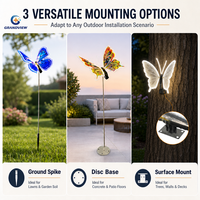 Lampes à motif LED basse tension en forme de papillon, taille personnalisée, ailes 3D colorées en mouvement, sculpture lumineuse pour jardin et parc