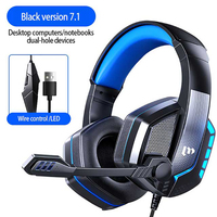 Casque Gamer filaire d'ordinateur de jeu de lumière LED colorée avec microphone
