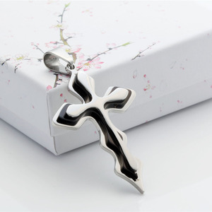yunnique <b>Cross</b> Pendant Necklace Stainless Steel Unisex Fashionable Gold Black Blue Gift Jewelry - Product Image 2