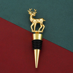 Tappo per Bottiglia di Vino in Metallo Ecologico e Alimentare, Facile da Usare, con Decorazioni Natalizie di Albero, Renna e Fiocco di Neve - Product Image 4