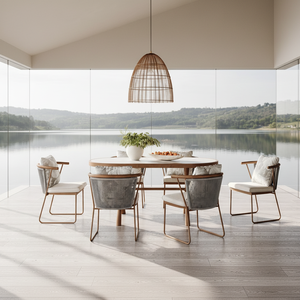 Table de salle à manger d'extérieur classique en alliage d'aluminium <span class=keywords><strong>Helia</strong></span> Living - Coussin imperméable et résistant aux UV, entretien facile - Product Image 4