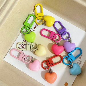 Macaron Glossy <b>Heart</b> Metal Lobster Clasp Keychain Candy Color Solid Love <b>Heart</b> Bag Pendant Y2k <b>Sweet</b> Style Mini Backpack Charm - Product Image 3