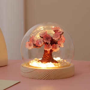 Lampe d'ambiance créative faite à la main DIY en forme de cerisier et de fleur de pêcher, <span class=keywords><strong>veilleuse</strong></span> pour chambre à coucher, décoration chaleureuse, cadeaux d'anniversaire, artisanat en cristal - Product Image 5