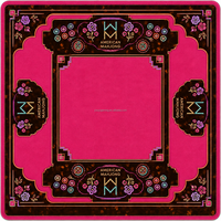 Tapis de Mahjong Américain Personnalisé 80x80cm en Caoutchouc Écologique Antidérapant avec Sac de Rangement pour Fêtes et Clubs - Vente en Gros