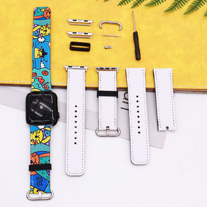 Bracelets de montre intelligents en <span class=keywords><strong>cuir</strong></span> PU de luxe, personnalisés, exclusifs, avec sublimation, pour montres série <span class=keywords><strong>7</strong></span> - Product Image 2