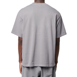 Camiseta de Hombre de Moda Americana, Media Manga, Cuello Pequeño, Holgada, Personalizada, de Algodón Lavado, Hombros Caídos, Tallas Grandes - Product Image 6