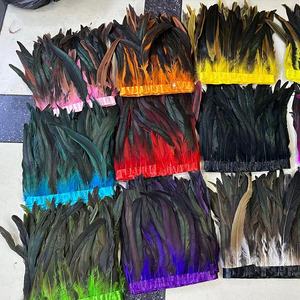 激安セール ダイレクト染め 天然オンドリ尾羽根 トリムフリンジ コークボア カーニバル パーティー コスチューム ドレス デコレーション用 - Product Image 1
