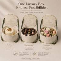 Boîte d'emballage cadeau personnalisable de luxe, gaufrée, avec fenêtre transparente, pour gâteaux et fleurs, avec couvercle et ruban, adaptée aux aliments