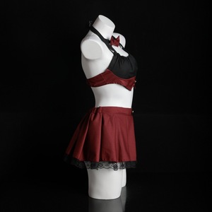 Lemon Story – haut sexy à col licou avec nœud papillon, Costume de jeu de rôle pour femmes, ensemble uniforme d'écolière 8215 - Product Image 3