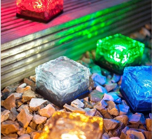 Outdoor Underground <strong>Light</strong> Fixture Glass <strong>Brick</strong> RGB White Warm White Pathway <strong>Solar</strong> <strong>Light</strong> - Product Image 2