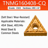 Plaquette en carbure TNMG160408, insert de tournage triangulaire à 60 degrés en carbure de tungstène pour la coupe de l'acier inoxydable sur tour CNC