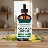 Extrait liquide de racine de Kava Kava biologique à marque privée pour le sommeil, la détente et le soulagement du stress – Gouttes liquides liposomales de Kava