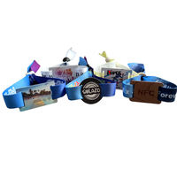 Kunden spezifische Satin gewebte Armbänder für VIP-Veranstaltungen RFID NFC Eintrittskarte & Party Armband für Festivals & Konzerte