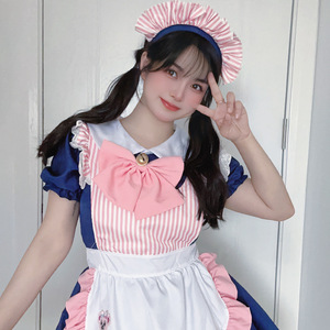 Japanese Style Maid Costume Women's Cosplay Dress With Apron And Bow For Anime Convention Performance - Product Image 1
