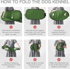 Cama portátil para perros y gatos de 36 pulgadas, color gris sólido, con cierre de botón, caja emergente para interiores y exteriores para mascotas más grandes y asientos de coche - Product Image 6