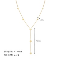 Charme étoile délicate 18k plaqué or en acier inoxydable longue chaîne gland en forme de Y collier pour femmes accessoires de bijoux de mode