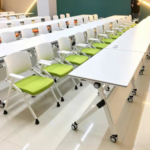 Mesa de estudio escolar plegable y combinable, móvil, apilable, multi-forma, para formación y estudio en grupo - Product Image 1