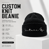Casquette d'hiver unisexe pour adulte, tricotée, avec logo brodé personnalisé et patch tissé, OEM, haute qualité, élégante et décontractée, vente en gros