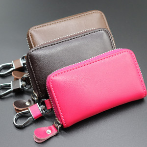 Unisex Da Bò <span class=keywords><strong>Key</strong></span> Chủ Dây Kéo Công Suất Lớn Đa Chức Năng Có Thể Khóa <span class=keywords><strong>Key</strong></span> Chủ Không Thấm Nước Thời Trang Chủ Thẻ Kho - Product Image 4