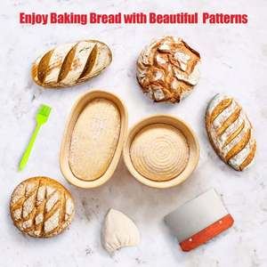 Casseroles à <span class=keywords><strong>pain</strong></span> panier de cuisson rond meilleur stockage de boulangerie Banneton Bannetons ovale pour grattoir à lame <span class=keywords><strong>maison</strong></span> ensemble agitateur à <span class=keywords><strong>levain</strong></span> - Product Image 4