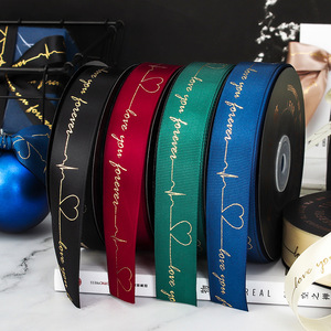 PANO 공장 사용자 지정 3d 골드 호일 블랙 실크 그로스 Grosgrain 리본 선물 리본 로고 브랜드 - Product Image 3