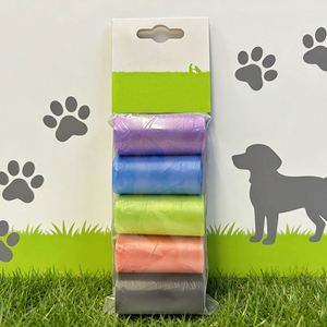 Hengtuo Eco-Friendly HDPE Material Unscented 5 <b>Rolls</b> Pack Factory Direct Sales Stock Cheap Price Dog Waste Poop Bag - Product Image 1