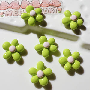 Figuras Decorativas de Resina Plana con Flores Coloridas, Adornos Kawaii para Scrapbooking, Lazos y Decoración, Venta al Por Mayor - Product Image 6