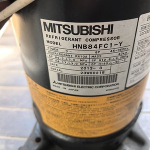 คอมเพรสเซอร์ทำความเย็นมิตซูบิชิ รุ่น HNB84FC1-Y 6P 45-360Hz ใช้สารทำความเย็น R410A - Product Image 1