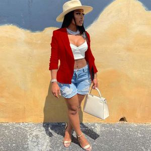 Blazers et manteaux pour femmes, sur mesure, grande taille, mode, rouge, formel, manches longues, vente en gros, décontracté, grande taille - Product Image 3
