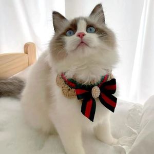 Écharpe/bavoir de Noël tricoté en forme de losange pour chaton et chien, accessoire pour chat, collier/collier de cou pour animal de compagnie - Product Image 3