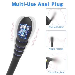 Venta al por mayor de vibrador de anillo de pene ajustable con control remoto con vibrador de próstata de cuentas de tracción anal para la <span class=keywords><strong>erección</strong></span> de eyaculación retardada - Product Image 4