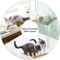 Lit hamac pour chat d'hiver à motif uni mignon, avec housse amovible et lavable, tissu Oxford respirant, montage mural, perchoir pour chat d'intérieur