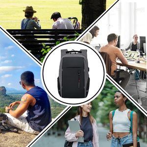 High Quality Eco-Friendly <b>Waterproof</b> Linen Sports School <b>Black</b> Reflective Usb Smart Antitheft Button Laptop <b>Backpack</b> for Men - Product Image 6