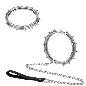 Collier BDSM en acier inoxydable FX-XQ9013 avec mécanisme de verrouillage un jouet sensuel adapté aux amateurs de jeux de rôle et de BDSM - Product Image 1