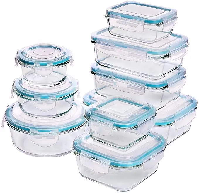 Umweltfreundliche glas lunch box 3 fach mikrowelle lebensmittel box reusable lebensmittel container