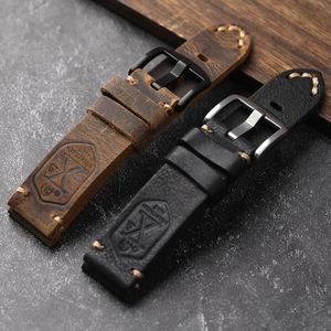 יוקרה בעבודת יד רטרו cowhide עור רצועת רצועה 21 מ "מ 22 מ" מ 23 מ "מ - Product Image 2