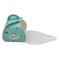 Boîte à dessert française portable personnalisée avec logo, mini-boîte en papier pour pâtisserie, avec laminage mat pour l'emballage alimentaire