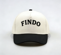 Gorra de Béisbol Deportiva de Sarga 100% Algodón con Logotipo Bordado en Relieve de 5 Paneles, Diseño Bicolor Vintage para Marca de Ropa