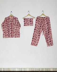 Super Solde : Ensemble de Pyjama Minimaliste Ethnique pour Femme, Imprimé à la Main, Prix de Gros - Product Image 1