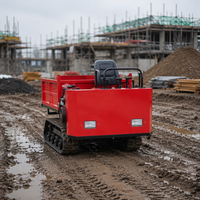 Mini-dumper sur chenilles de 1,5 tonne, transporteur à chenilles en caoutchouc, petit camion-benne sur chenilles pour la ferme et la montagne