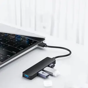 4 IN 1 USB 3.0 Hub Ultra Slim Daten 4 Anschlüsse USB Hubs Mac Pro Mini-Flash-Laufwerk Mobile HDD USB C Hub