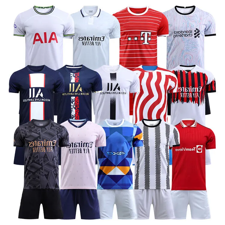 Conjunto de uniforme de futebol masculino, camisa para futebol de equipe masculina de secagem rápida, nova roupa de 2022