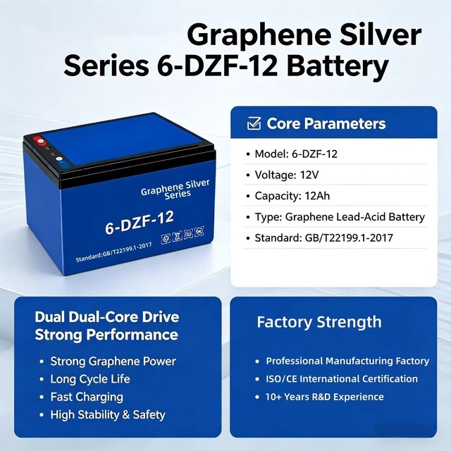 12V 12Ah Graphene SLA Deep Cycle Rechargeable Lead Acid Battery for Electric Scooters & Golf Carts Solar Storage Included