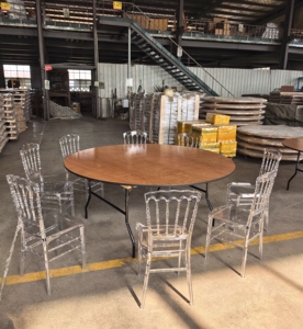 Grande Tavolo Rotondo Pieghevole in Legno Moderno per Esterni - Vendita Diretta dalla Fabbrica, Personalizzabile, Sconto Quantità - Product Image 5